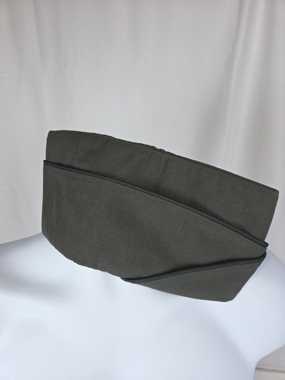 1982...Men's Olive Military Side Cap with Contrast Piping
